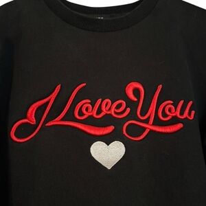 Katya Dobryakova “I Love You” embroidered sweatshirt black size medium